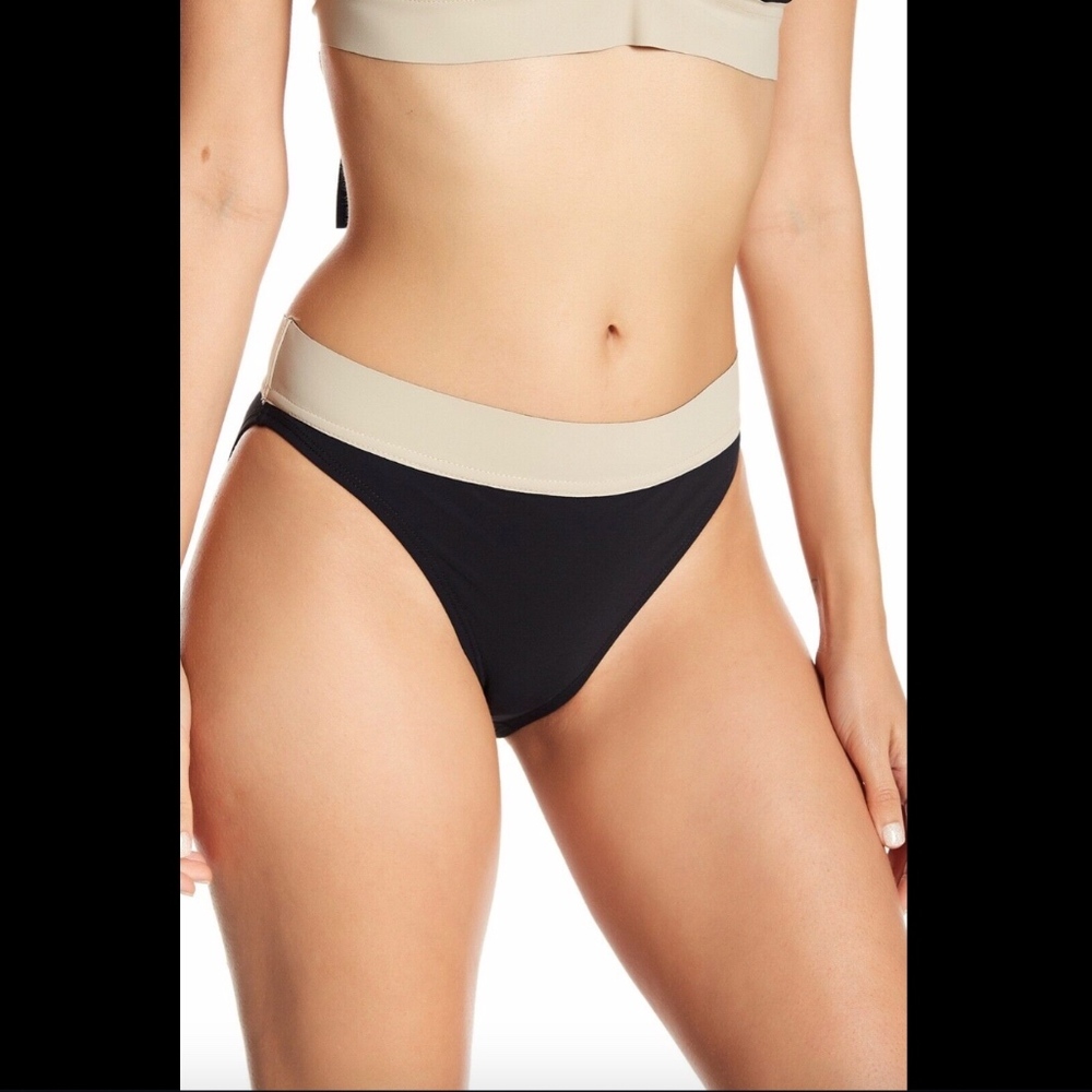 NEW $51‎ La Blanca Swimwear Bondage Hipster Black Multi [ SZ 8 ]